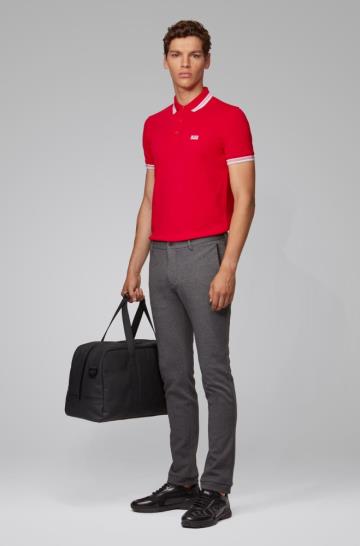 Koszulki Polo BOSS Regular Fit Czerwone Męskie (Pl93876)